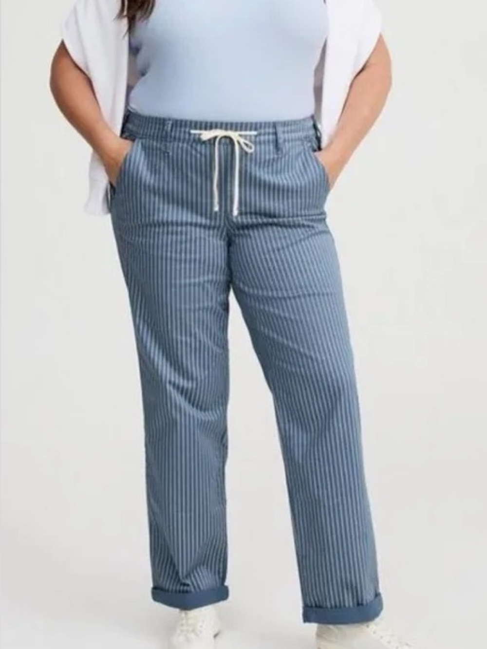 Torrid Blue Pinstripe Stretch Jeans